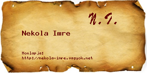 Nekola Imre névjegykártya